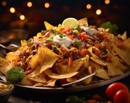 A photo of a nachos, fast food advertisement stock images