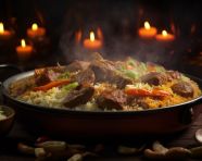 Indonesian mutton biryani, biryani advertisement, biryani stock photo