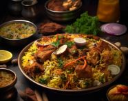 Kolkata mutton biryani, biryani advertisement, biryani stock photo