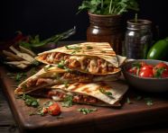 A photo of a quesadillas, fast food advertisement stock images