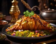 A photo of a samosa, fast food advertisement stock images