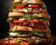 A photo of a sandwiches, fast food advertisement stock images