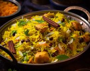 Pakistani mutton biryani, biryani advertisement, biryani stock photo