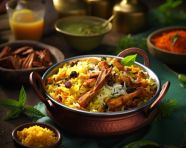 Thalassery chicken biryani, biryani advertisement, biryani stock photo