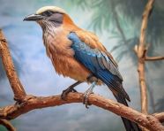 A photo of a indian roller coracias benghalensis on the tree branch, royalty-free bird stock image