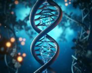 A photo of a blue dna, healthcare stock image