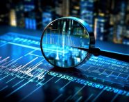 A photo of a digital blue, finance stock photo