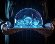 A hand holding a glowing seo tablet with an icon on it, seo stock images for marketing campaigns