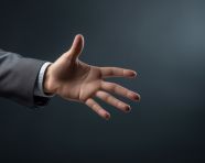 Businessman hand outstretched, seo stock images for marketing campaigns