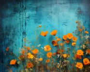 A blue background with flowers on it, free ai prompts and images floral photo backdrops
