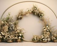 Wedding floral wall and gold flower arrangement, free ai prompts and images floral photo backdrops
