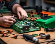 A photo of a the technician repairing the computer hardware repairing upgrade and technology, free ai prompts for computer and communication
