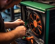 A photo of a installing a cooler on a personal computer processor, free ai prompts for computer and communication