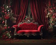 The stage on stage on red red curtains digital art, free ai prompts and images floral photo backdrops
