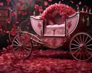 Grand carriage made of rose petals and a rose print from high end professional photo lab and image gallery, free ai prompts and images floral photo backdrops