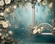 Xmas swing picture white background for photoshoot, free ai prompts and images floral photo backdrops