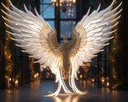 Angel wings with lights and wands, free ai prompts and images floral photo backdrops