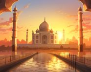 Majestic taj mahal at sunrise, taj mahal free images, taj mahal ai prompts, agra free images