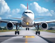 Airplane taking off from airport, air transportation stock images, ai prompt air transportation, airplane stock images
