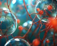 Human cell or embryonic stem cell microscope background, healthcare stock images, life sciences stock images, ai stock images