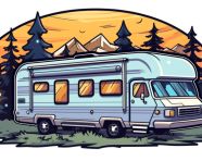 Travel sticker lets go explore, bumper stickers stock image, bumper stickers ai prompt, ai-generated bumper stickers