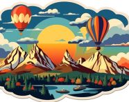 Vintage travel sticker retro style for your travel, bumper stickers stock image, bumper stickers ai prompt, ai-generated bumper stickers