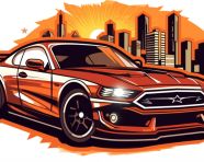 Urban racing sticker design, bumper stickers stock image, bumper stickers ai prompt, ai-generated bumper stickers