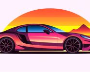 Gradient car decal sticker design, bumper stickers stock image, bumper stickers ai prompt, ai-generated bumper stickers