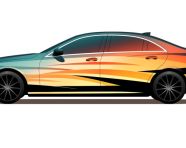Colorful gradient car decals add a pop of style to your ride, bumper stickers stock image, bumper stickers ai prompt, ai-generated bumper stickers