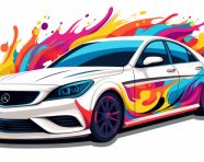 Vintage car decorations, bumper stickers stock image, bumper stickers ai prompt, ai-generated bumper stickers