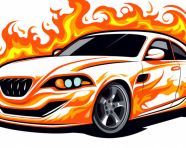 Fire splatters car sticker design, bumper stickers stock image, bumper stickers ai prompt, ai-generated bumper stickers