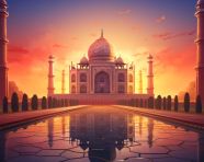 Taj mahal in golden light, taj mahal free images, taj mahal ai prompts, agra free images