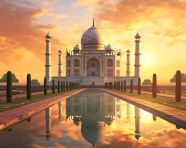 Sunrise of the taj mahal in agra, taj mahal free images, taj mahal ai prompts, agra free images