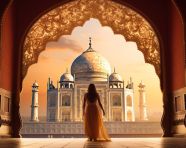 Taj mahal archway and landscape, taj mahal free images, taj mahal ai prompts, agra free images