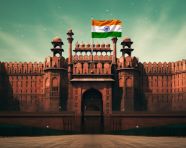 Majestic red fort in delhi, red fort stock image, ai generated red fort stock image, red fort stock photo