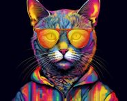 Cute cat in jeans and shirt, animal t-shirt designs, animal t-shirt design stock images, animal t-shirt design ai prompts