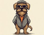 Funny hipster dog illustrations, animal t-shirt designs, animal t-shirt design stock images, animal t-shirt design ai prompts