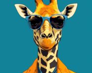 Giraffe in shades, animal t-shirt designs, animal t-shirt design stock images, animal t-shirt design ai prompts