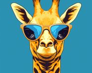 Giraffe with cool shades, animal t-shirt designs, animal t-shirt design stock images, animal t-shirt design ai prompts