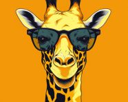 Giraffe in stylish shades, animal t-shirt designs, animal t-shirt design stock images, animal t-shirt design ai prompts