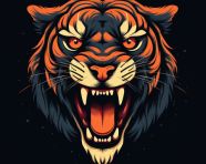 Angry tiger vector art, animal t-shirt designs, animal t-shirt design stock images, animal t-shirt design ai prompts