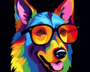Dog with glasses looking smart, animal t-shirt designs, animal t-shirt design stock images, animal t-shirt design ai prompts