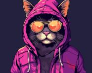 Cat in streetwear with shades, animal t-shirt designs, animal t-shirt design stock images, animal t-shirt design ai prompts