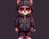 Cool cat with nerdy glasses, animal t-shirt designs, animal t-shirt design stock images, animal t-shirt design ai prompts