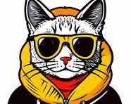 Hipster pop art cat illustration, animal t-shirt designs, animal t-shirt design stock images, animal t-shirt design ai prompts