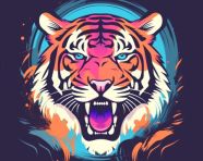 Tiger splash art print, animal t-shirt designs, animal t-shirt design stock images, animal t-shirt design ai prompts