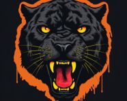 Angry black jaguar head with grungy background, animal t-shirt designs, animal t-shirt design stock images, animal t-shirt design ai prompts