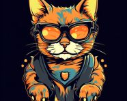 Funny cat tattoo t-shirt, animal t-shirt designs, animal t-shirt design stock images, animal t-shirt design ai prompts