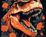 T-rex in black and orange floral
, animal t-shirt designs, animal t-shirt design stock images, animal t-shirt design ai prompts