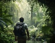 Adrenalin junkie ready for an adventure, adventure travel stock images, adventure travel ai prompts, travel stock images ai